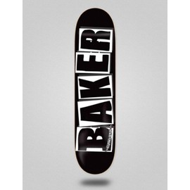 Baker Monopatín Skate Skateboard Deck Brand Logo Black White 8.4