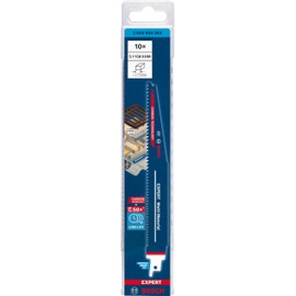 Bosch Professional 10 x Expert ‘Multi Material’ S 1156 XHM Reciprocating Saw Blade (for Cast Iron, Length 225 mm, Reciprocating Saw Accessories)