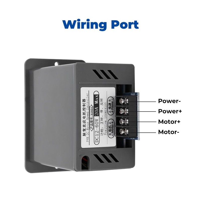 Uadme Motor Speed Controller, DC12-60V 20A Brush Motor Speed Controllers,