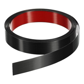 HARFINGTON 16.4ft x 0.98" Wall Trim Peel and Stick Molding Frame, Self Adhesive Stainless Steel Brushed Finish Metal Strip for Wall Ceiling Floor Cabinet Tile Edge, Black