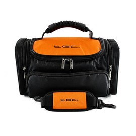 TGC ® Large Camera Case for Canon EOS 7D Mark II, 1200D, Kiss X70, Rebel T5 Plus Accessories (Hot Orange & Black)