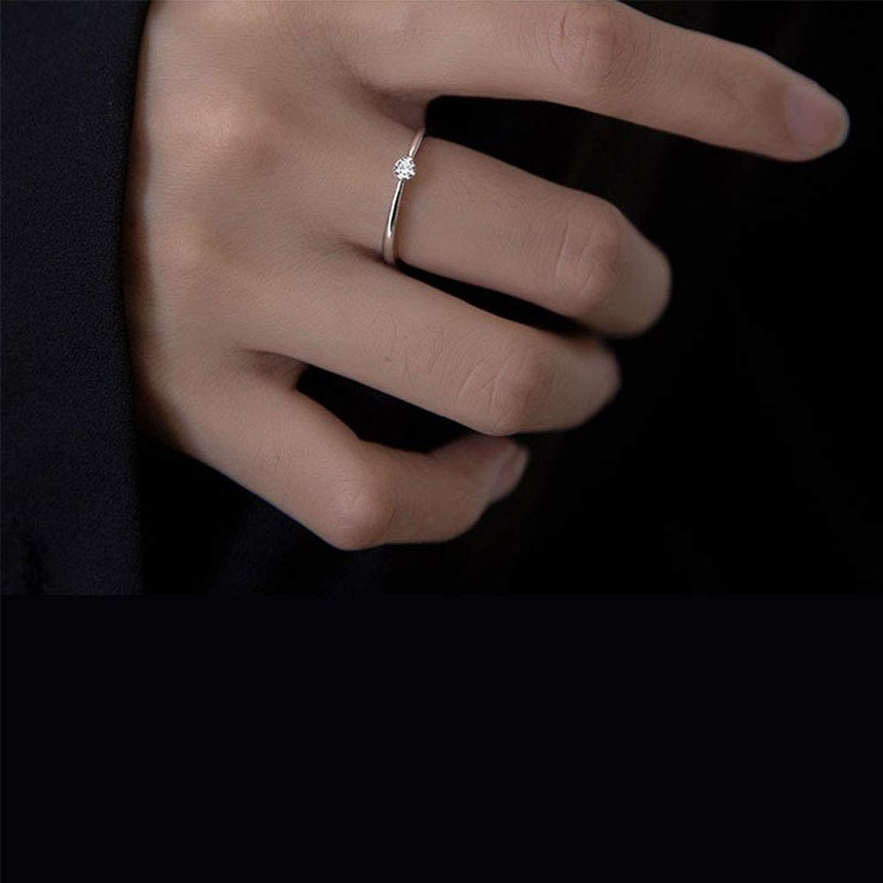 CANDYFANCY Promise Rings Cubic Zirconia 925 Sterling Silver Midi Knuckle