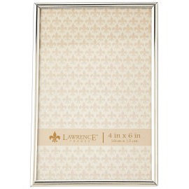 Lawrence Frames 4x6 Silver Picture Frame Elegant Polished Metal Frame with Velvet Backing