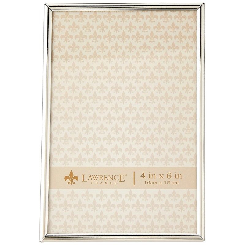 Lawrence Frames 4x6 Silver Picture Frame Elegant Polished Metal Frame