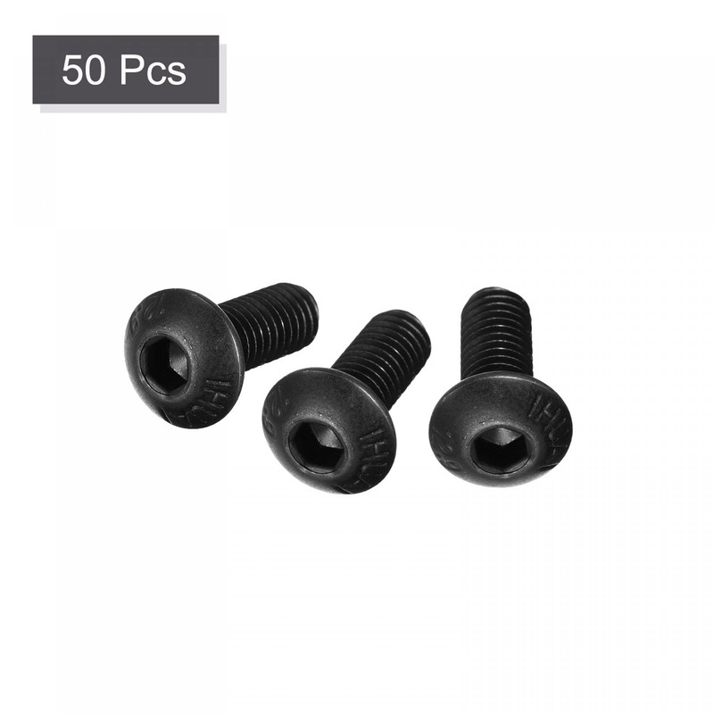 sourcing map M5x12mm Hex Socket Button Head Cap Bolts Screws