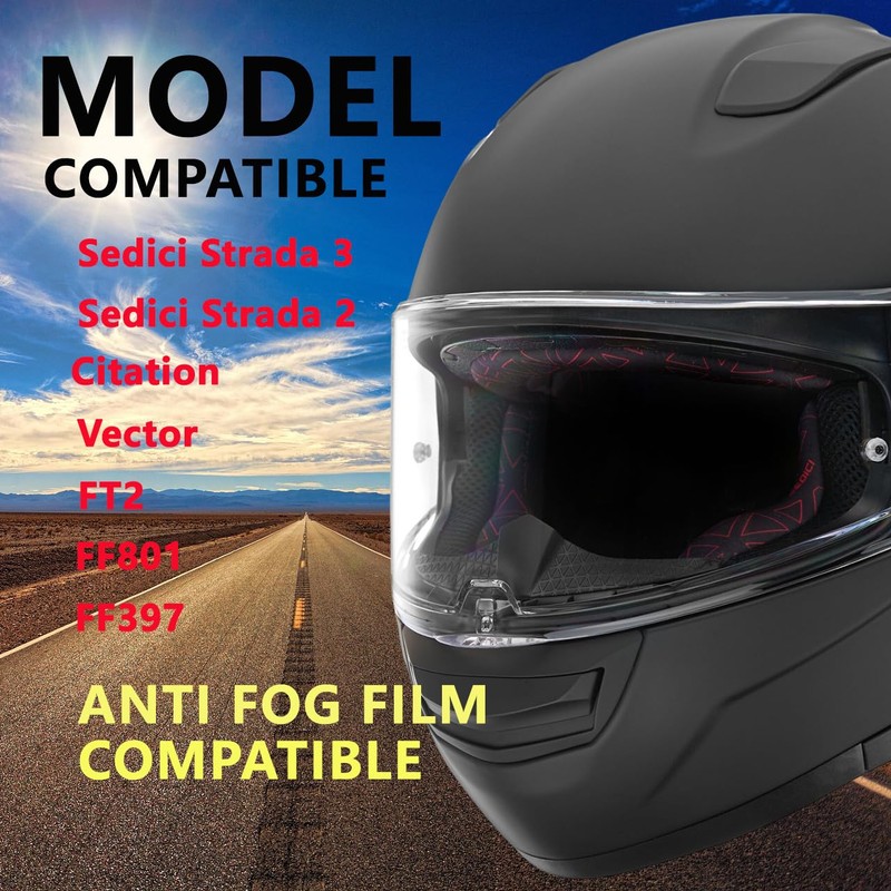 Sedici Strada 3 Helmet Visor, Helmet Face Shield Compatible with