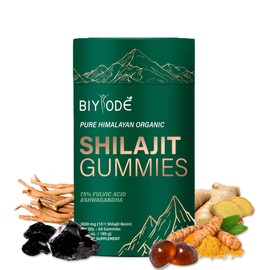 Shilajit Gummies Pure Shilajit Himalayan Rich in Ashwagandha Gaulshura Fulvic Acid 85 Micronutrients Suitable for Men and Women Non-GMO 100% Natural 60 Gummies (60ct, Green)