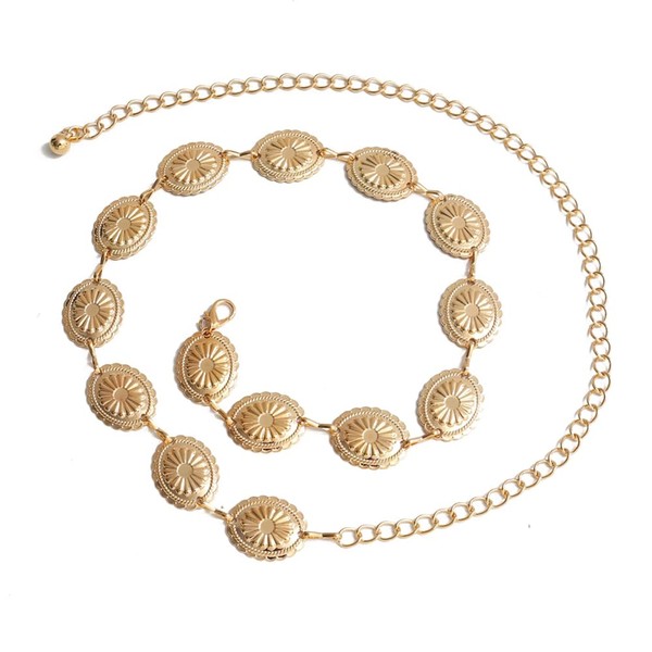 PMTFUMY Hollow Out Daisy Chain Belt for Stylish Looks,Western Metal