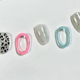 ˡᴬᴺᵀᶤˡ Leopard lump luminous handmade nail tip - Oval / ˡᴬᴺᵀᶤˡ 레오파드 덩어리 야광 수제네일 팁 - 오발
