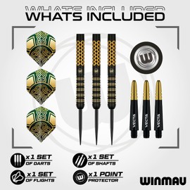 WINMAU Darts - Professional Player - Brendon Dolan Signature Series 23g - 90% Tungsten Darts Set with Dart Flights and Dart Shafts (Stems)