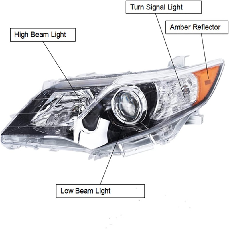 WFLNHB Headlights Assembly Replacement for Toyota Camry SE Style 2012