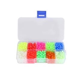 Nikou Bead Fishing Lures, 1000pcs Plastic Round Beads Fishing Tackle Lures Tools Reusable for Night Fishing or Deep Sea Fishing