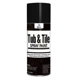 SENVEN Tub and Tile Spray Paint Black Gloss Aerosol Spray Tile Paint Bathtub Paint Refinishing Kit for Tiles Ceramic Porcelain Fiberglass Resurfacing Bathroom Walls Bathtubs Sinks Countertops Toilets