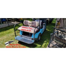 J & O Carts Parts Ezgo TxT Golf Cart Highly Polished Aluminum Diamond Plate Rear Seat Step Cover