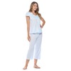 Casual Noches de la mujer Lace Cap Sleeve Capri Pajama