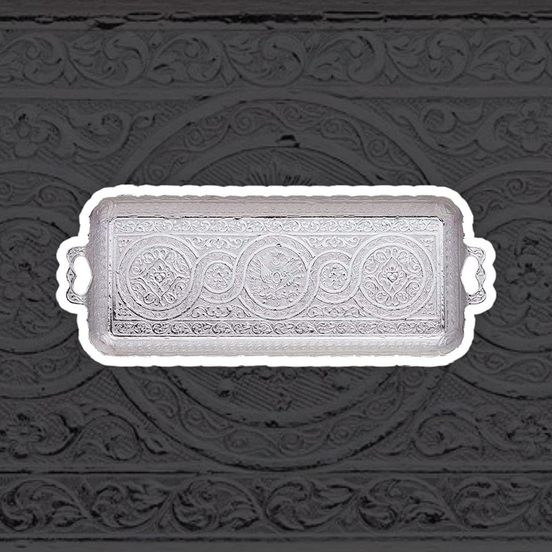 Bandeja rectangular otomana turca para servir bebidas y café (bandeja