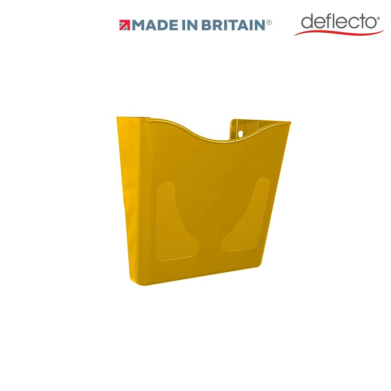 Deflecto Yellow Portrait A4 Wall Mounted Document Holder with Antimicrobial