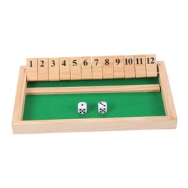 SUPVOX Shut The Box Dice Game Wooden Board Math Game for Adults Fun Family Activity for Home Classroom Pub Party with Tiles
