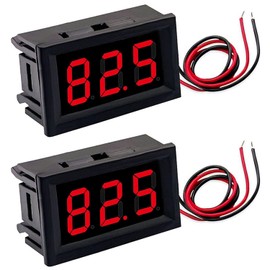 Greluma Pack of 2 DC 5V-120V Digital Voltage Display, 0.56 Inch 2-Wire LED Voltmeter Display, Voltage Tester, Voltage Meter (Red)