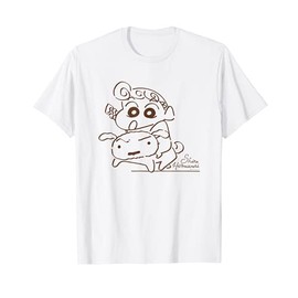 Crayon Shin-chan Sunflower & Shiro T-Shirt, wht, S
