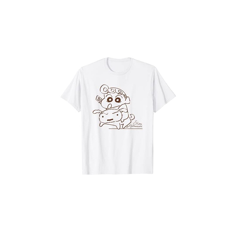 Crayon Shin-chan Sunflower & Shiro T-Shirt, wht, S