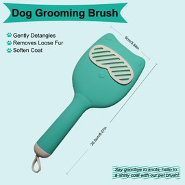 MAEELOU Soft Bristle Cat-Ear Puppy Brush Small Dogs Gentle Comb Grooming Tool Yorkie Shih Tzu Maltipoo Maltese (Sky Blue)