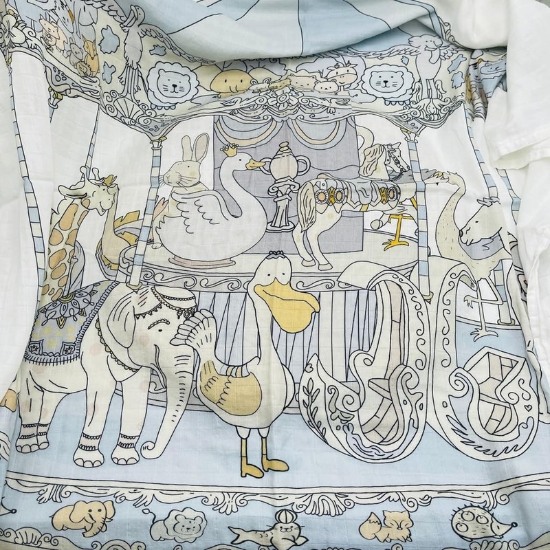 HGHG New Carousel Swaddles Soft Baby Muslin Swaddle Blanket (Carousel