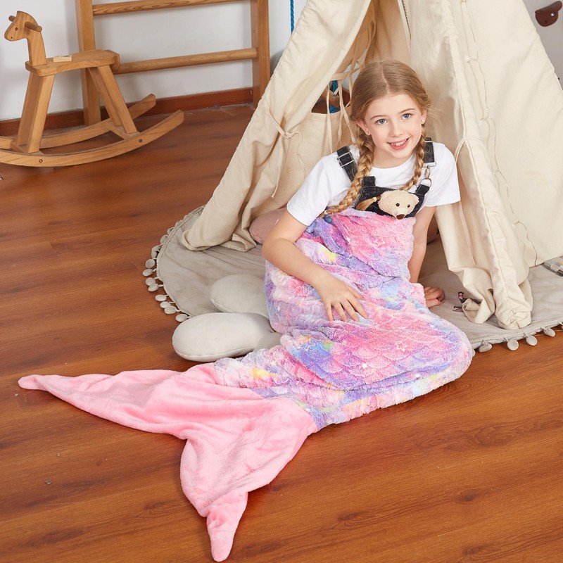 Catalonia Classy Glow in the Dark Mermaids Tail Blanket, Soft