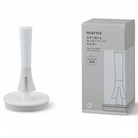 Marna (marna) Kitchen Paper Holder M (Can be easily pulled out and cut with one hand) Compact Kitchen Towel Holder (Securely fixed with suction cup) White K815W