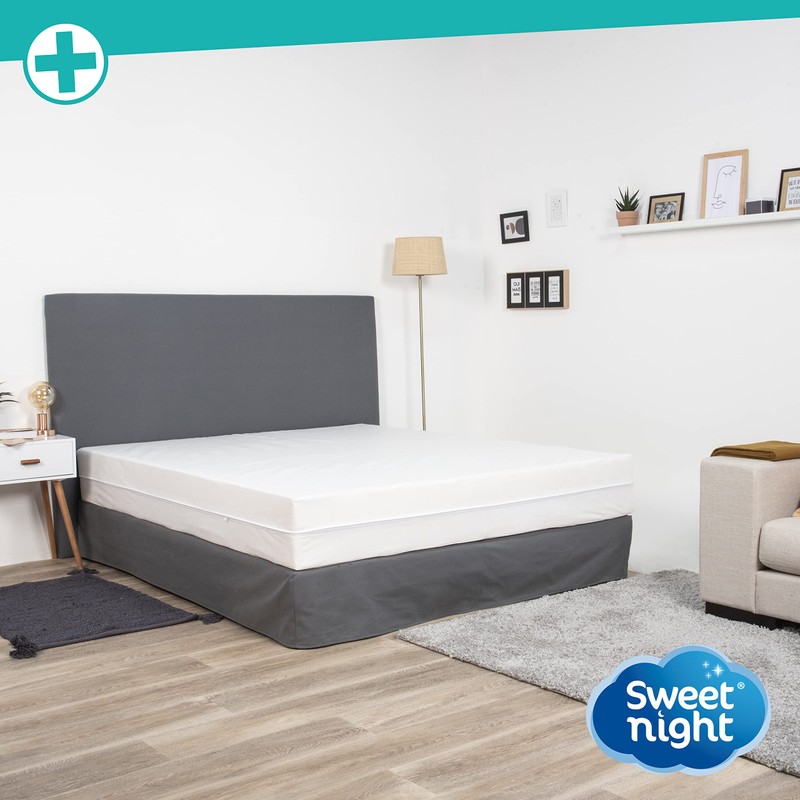 SWEET NIGHT Mattress Protector, White, 70 x 140 x 15