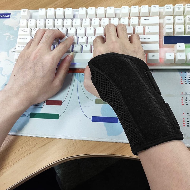 NuCamper Breathable Wrist Support, Wrist Bandage with Metal Splint, Stabiliser,
