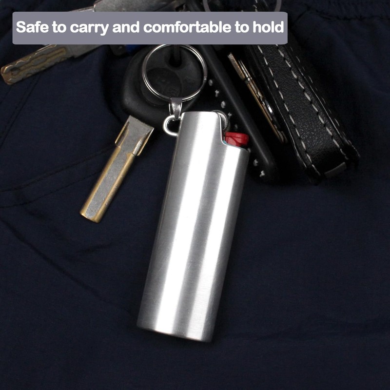 HUMWE Metal J6 Lighter Case Cover Reusable for Bic Regular