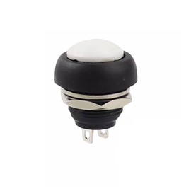 2 x Push Button Round Button 12 mm DIY Pressure Switch AC 1.5 A/230 V 12 V Non-Momentary Button White