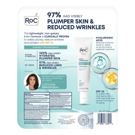 Roc Crema Hidratante Con Ácido Hialurónico Con Fps 30 2 Pzas