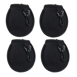 luzen 4Pcs Portable Golf Ball Pouch Sleeve Bag Golf Ball Cleaner Pouch Golf Ball Washer Bags Protective Pouch with Swivel Clasps Golf Accessories for Men and Women, Black