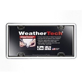 WeatherTech ClearCover License Plate Cover and Frame, White/Black