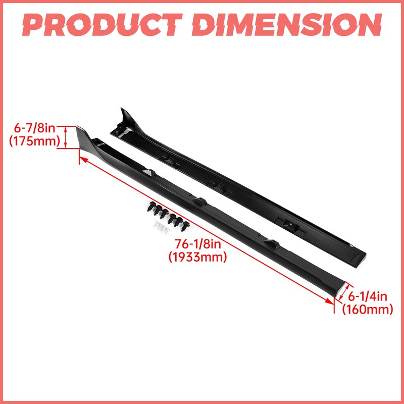 HECASA Side Skirt Body Kit Replacement Compatible with 2016-2021 Honda