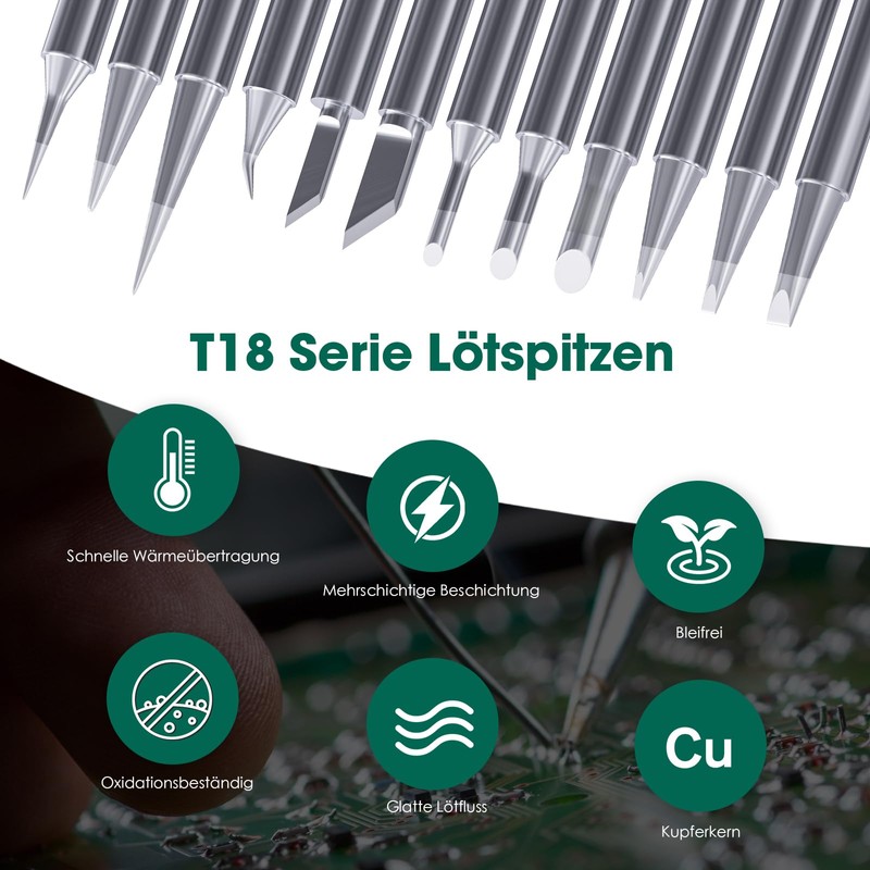 Pack of 12 900 m Soldering Tips, Replacement Soldering Tips