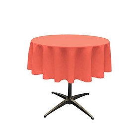 Backdrop King Inc, Round Polyester Poplin Seamless Tablecloth/Overlay, Good for Small Coffee Table (Coral, 45" Round)
