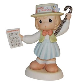 Precious Moments "Happy Anniversary" Girl with Singing Telegram Figurine 804444