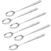 VEHGAL 6 Pcs Stylish Silver Latte Spoon, 18cm Long Handle