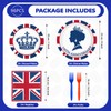 96Pcs Britain UK England Flag Party Decorations, Serves 24