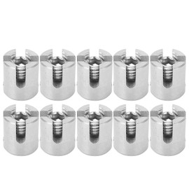 10Pcs Cross Cable Clamp Stainless Steel Wire Railing Clamp Fastener for Indoor Outdoor M12 5mm / 0.2in