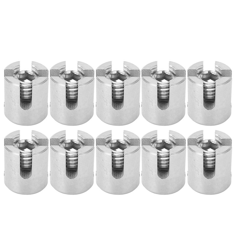 10Pcs Cross Cable Clamp Stainless Steel Wire Railing Clamp Fastener