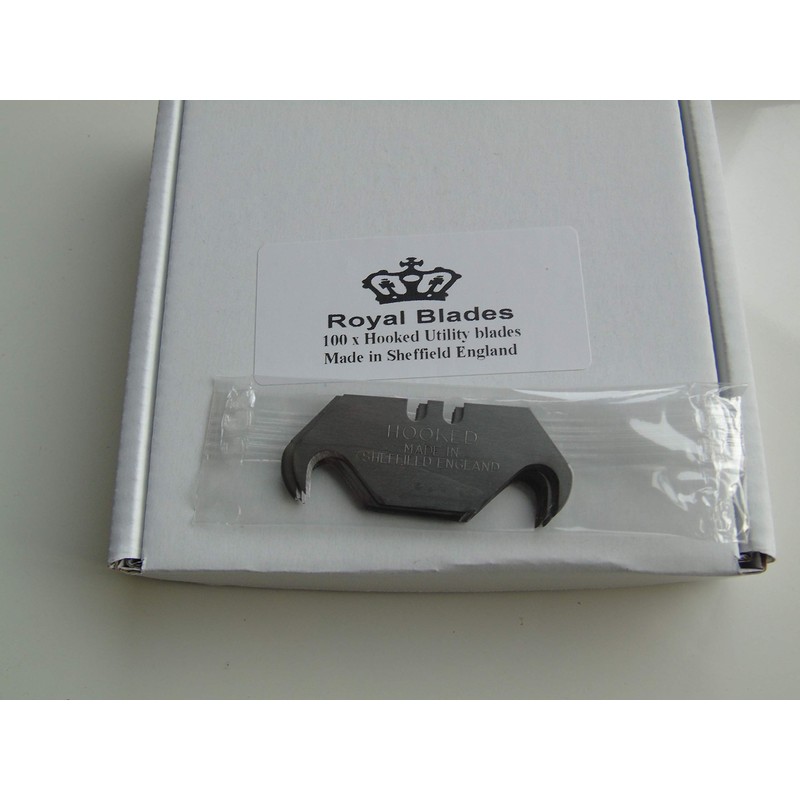 100 x Royal Blades Hooked Profile Quality Sheffield Made Cutting