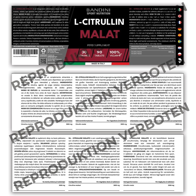 Bandini® L-Citrulline Malat 2:1 | 3000 mg Citrulline (1000 mg