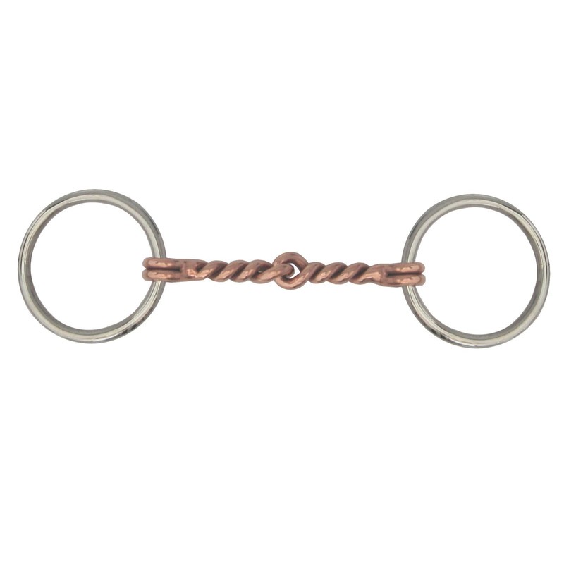 AJ Tack Loose Ring Sweet Iron Twisted Copper Snaffle Bit