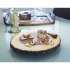 Lipper International Acacia Tree Bark Footed Server for Cheese, Crackers,