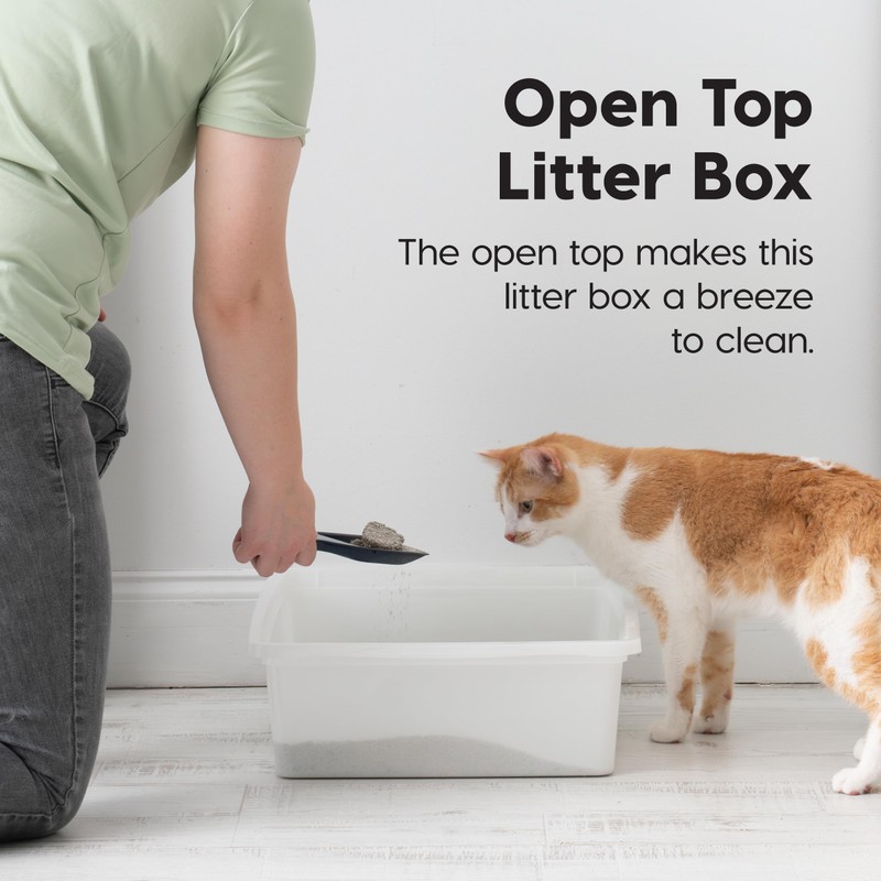 IRIS USA Large Open Top Cat Litter Box, Kitty Litter