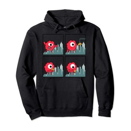 Pizza Monster, Cute, Anime, Kawaii, Cartoon Character, Funny Pullover Hoodie